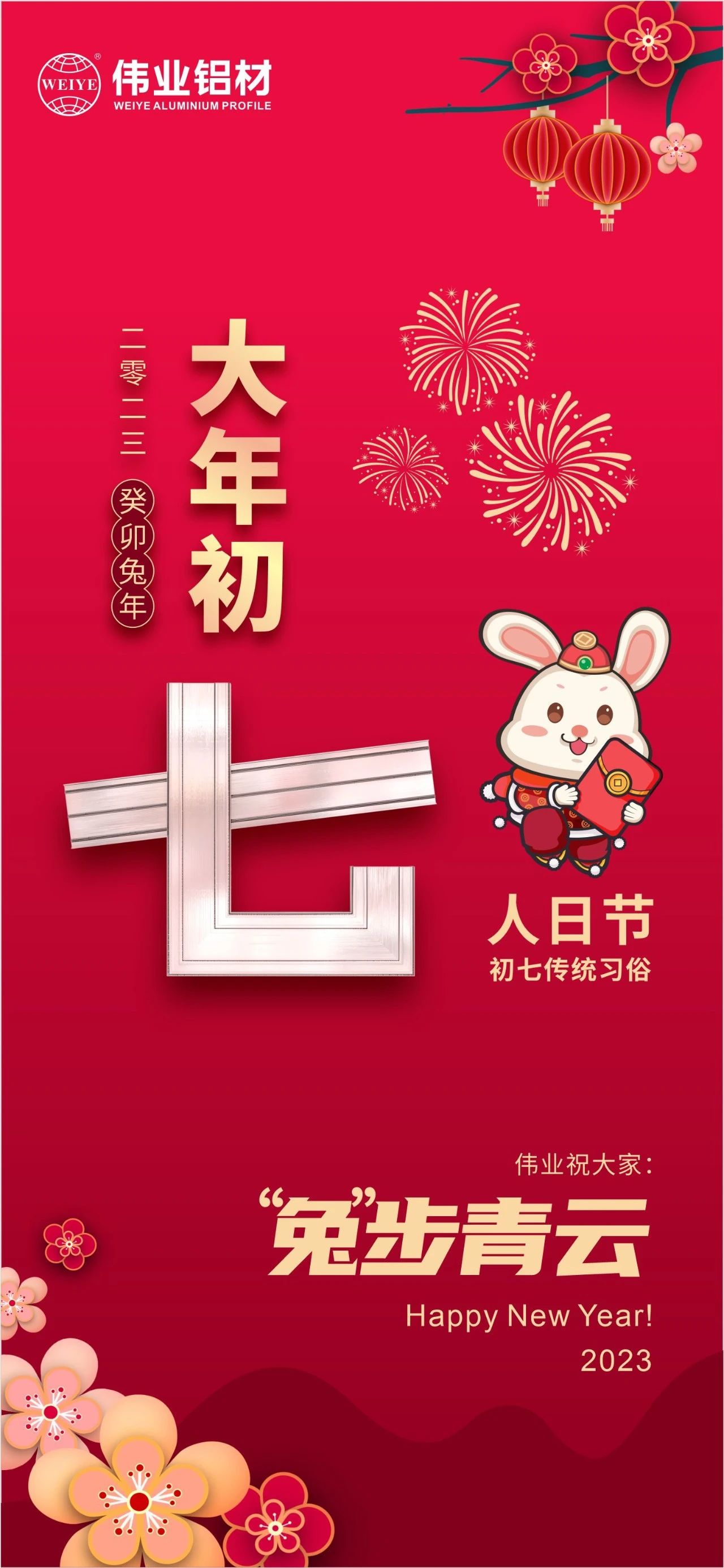 大年头七·人日节｜尊龙人生就是博首页祝您“兔”步青云！！