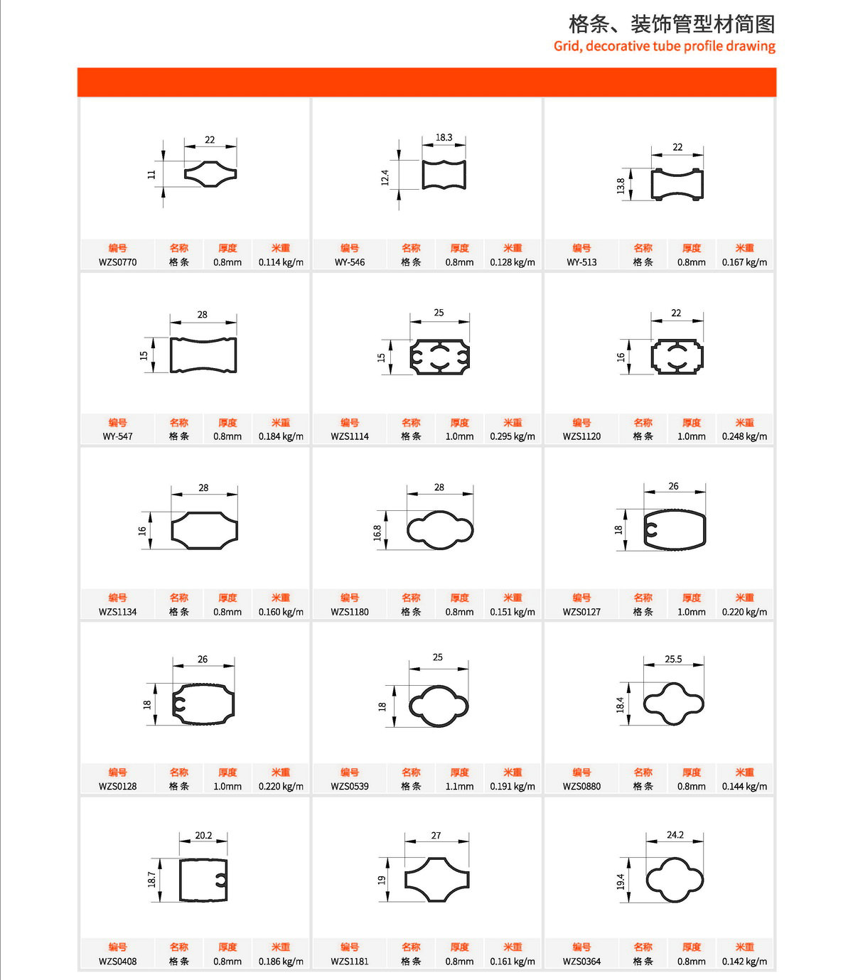 格条、、装饰管型材
