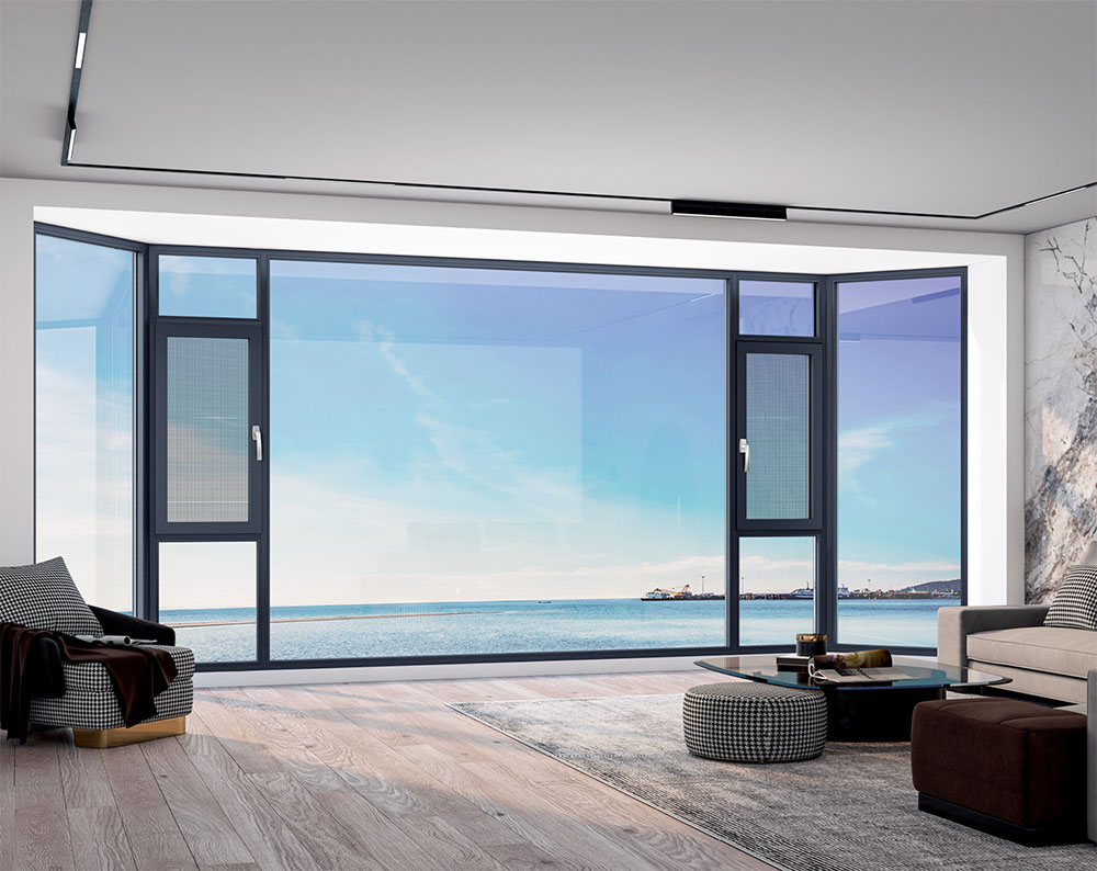 90 断桥窗纱一体外开窗