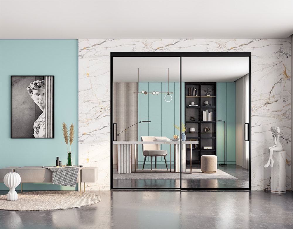 两轨窄边吊趟门